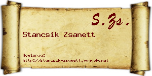 Stancsik Zsanett névjegykártya